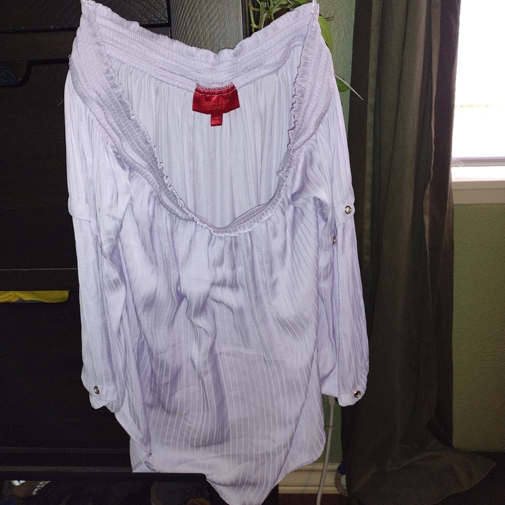 Lilac off the shoulder blouse